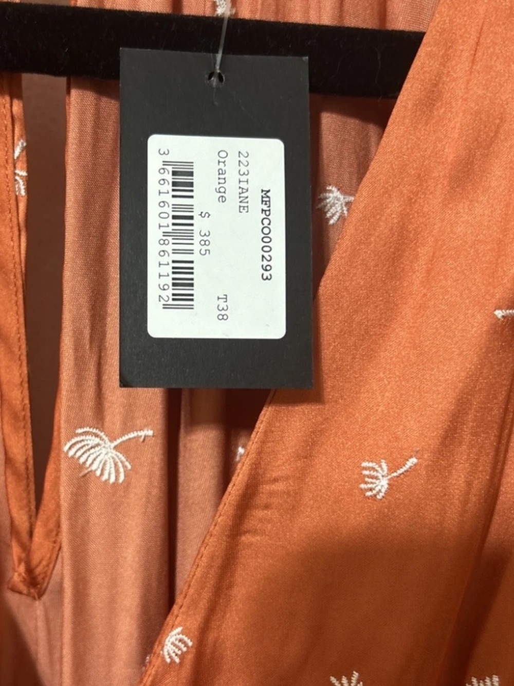 NWT Maje Rust Floral Satin V-Neck Smocked Romper Sz 4 UK T38 so cute! 385$ NWT - Picture 5 of 11